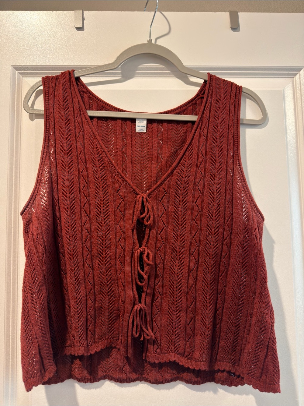 Old Navy Rust Tie-Front Knit Tank